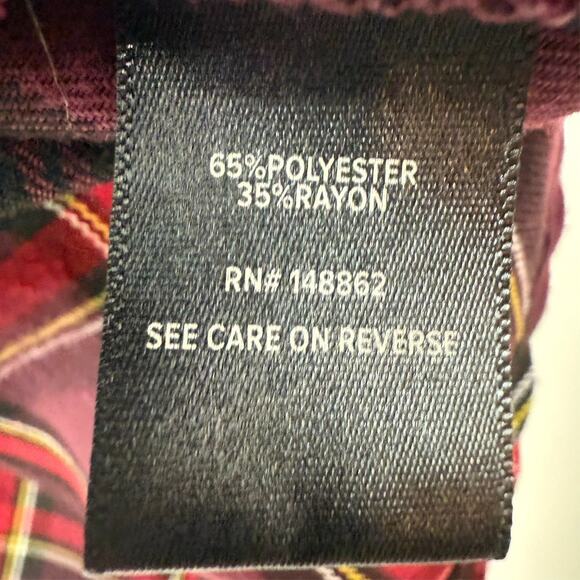 Torrid Mini Skirt Womens 1X Burgundy Red Plaid Goth Skulls Punk Grunge 13904737 - Picture 7 of 11